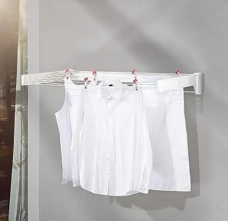 Wall clothesline, compact design extendable clothesline