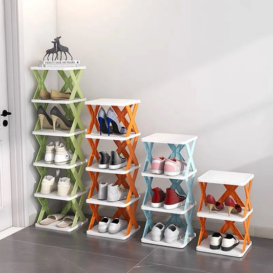 Stackable multi-layer shoe rack
