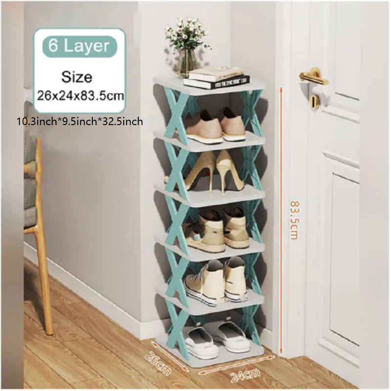 Stackable multi-layer shoe rack