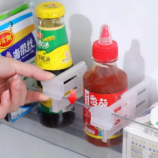 4Pcs Refrigerator Storage Partition Board Retractable Plastic Divider Storage Splint Bottle Can Shelf Kitchen Accessories