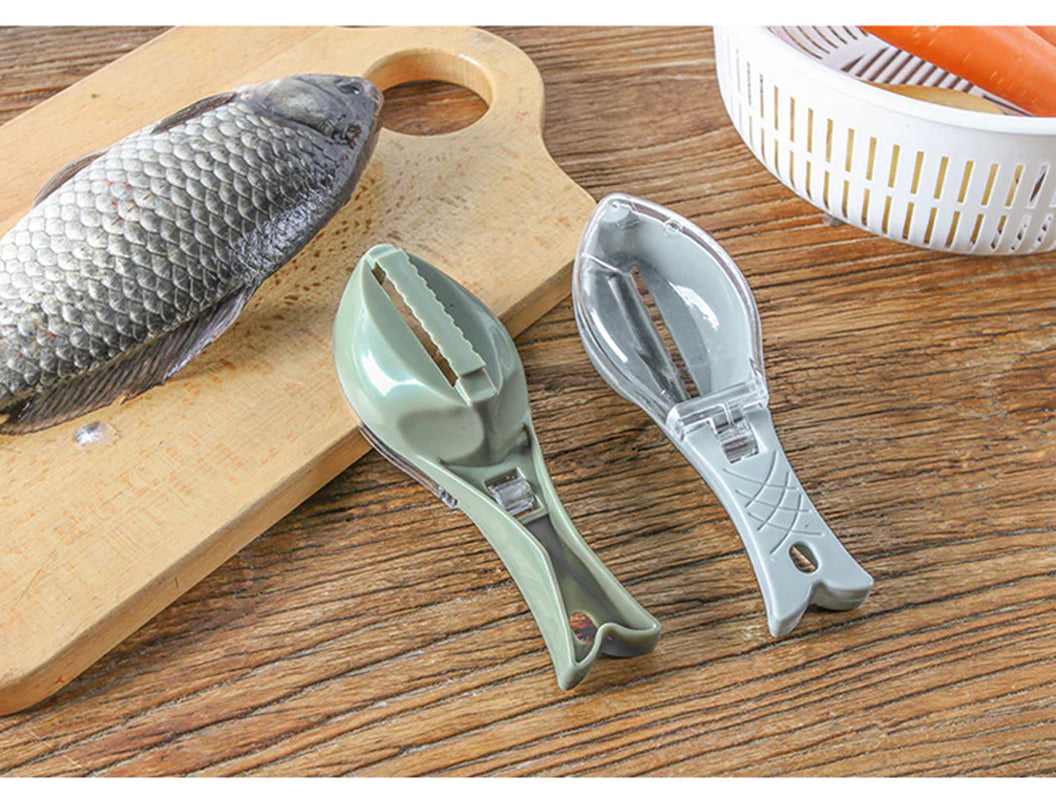Fish Skin Brush Kitchen Tools Fish Scale with Lid Scraping Fishing Scale Brush Fish Skin Graters Cleaning Peeler Seafood Tool