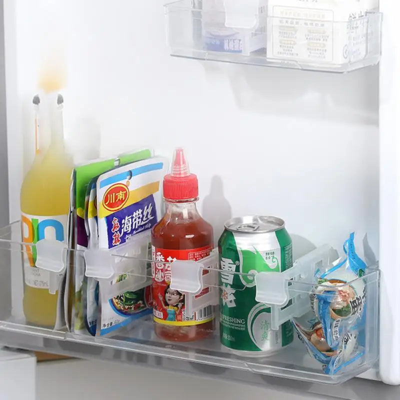 4Pcs Refrigerator Storage Partition Board Retractable Plastic Divider Storage Splint Bottle Can Shelf Kitchen Accessories
