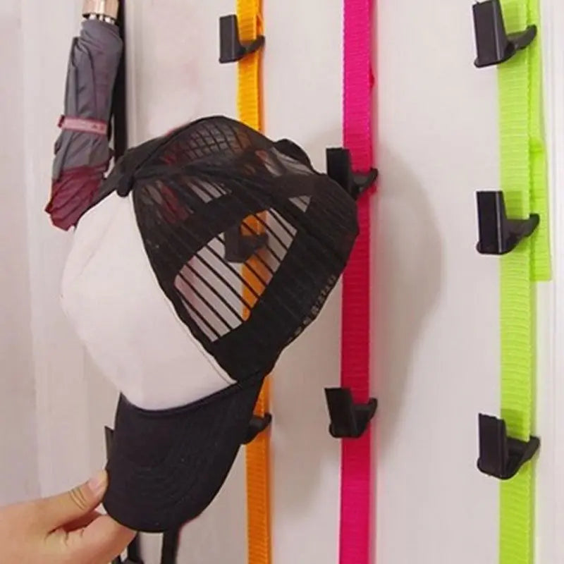 1 Set Adjustable over Door Straps Hanger Hat Bag Coat Clothes Rack Hooks Home Door Storage Hooks
