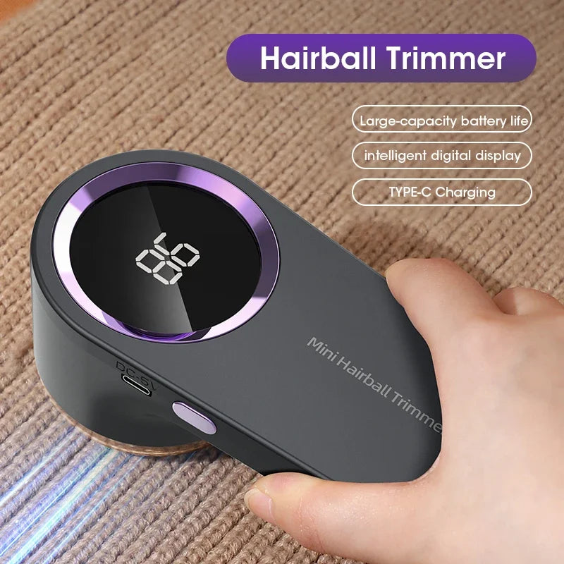 Lint Remover Electric Hairball Trimmer Smart LED Digital Display Fabric USB Charging Portable Professional Fast Household