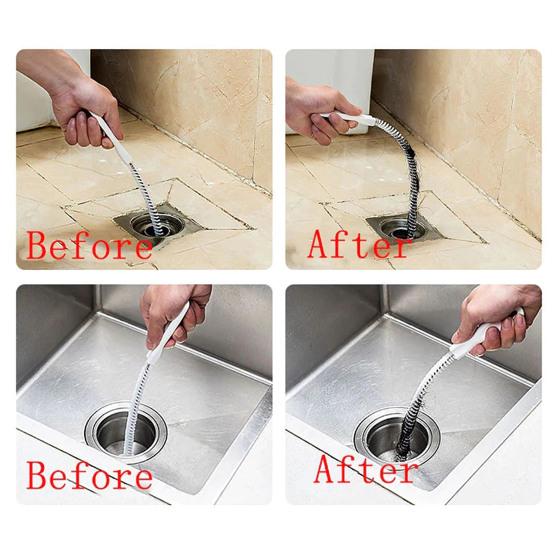 Pipe Dredging Brush Bathroom Hair Sewer Sink Cleaning Brush Drain Cleaner Flexible Cleaner Clog Plug Hole Remover Tool